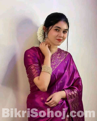 জাপানি সিল্কের উপর ইস্কিন প্রিন্ট শাড়ি